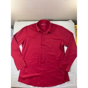 SPAIDER SILK Mens Red Long‎ Sleeve Button Down Shirt XL Luxurious Wear